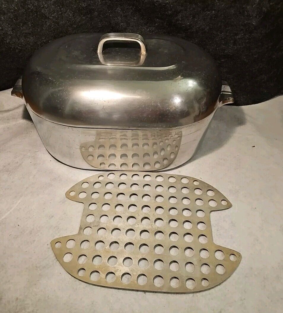 Vintage Wagner Ware Sidney 0 Magnalite Turkey Roaster 4269-M With Trivet 17 QT