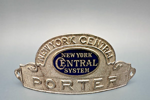 VINTAGE NEW YORK CENTRAL SYSTEM NEW YORK CENTRAL RAILROAD "PORTER" HAT BADGE B37