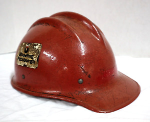 Bullard Hard Boiled Fiberglass Hat Red Wheeling Pittsburgh Hardhat Vtg Steel