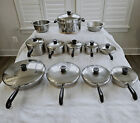22 PC VTG REVERE WARE STAINLESS STEEL COPPER CLAD POT PAN SET ALL SIZES PRE 1968