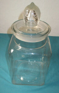 Vintage STORE Glass JAR - COLGAN'S TAFFY-TOLU Clown Head Lid GUM Candy # 3132