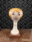 Stangl Pottery Hat Millinery Stand Blond Woman's Head EUC Vintage 1968