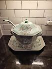 Vintage Adams Calyx Ware soup tureen w/ ladle. Singapore Bird English Ironstone.