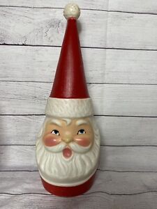 Vintage Christmas Beco Santa Blow Mold Tall Pointed Hat Nice Face 21” Rare