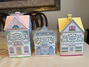 Lenox SpiceVillage Canisters Sugar Tea , Cookies , set of 3 1990 1991 Vintage