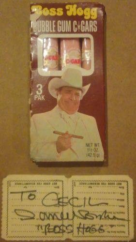 Very RARE Dukes of Hazzard  Boss Hogg  Bubble Gum Cigars  Donruss & autograph