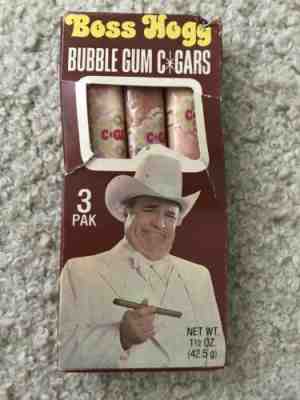 DUKES OF HAZZARD BOSS HOGG BUBBLE GUM CIGARS 3PK FACTORY SEALED 1980-81 RARE!