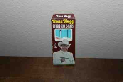 DUKES OF HAZZARD BOSS HOGG CIGAR BUBBLE GUM 3 PACK  NICE BOX  FROM 1981 VINTAGE 