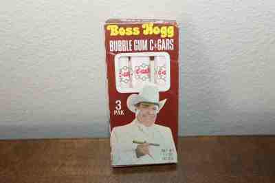 DUKES OF HAZZARD BOSS HOGG CIGAR BUBBLE GUM 3 PACK SEALED VINTAGE FROM 1981  