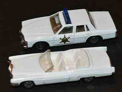 Lot of 2 Ertl Dukes of Hazzard County Sheriff Car Pontiac + Boss Hogg Cadillac
