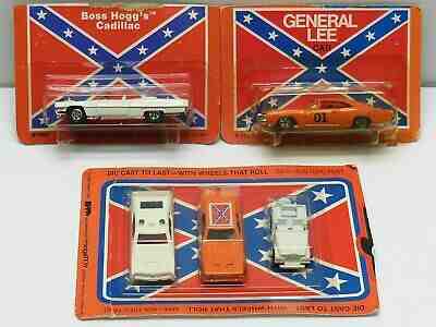 Vintage 80's Dukes Of Hazzard Car Lot General Lee Boss Hogg + NEW Ertl Midgetoy