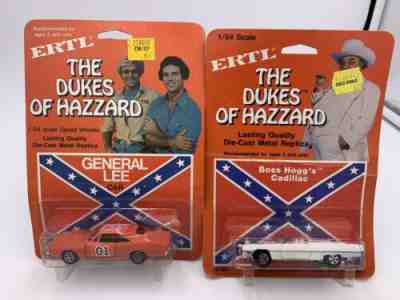 Vintage Ertl 1:64 Dukes Of Hazzard Boss Hogg’s Cadillac & General Lee RARE SET!