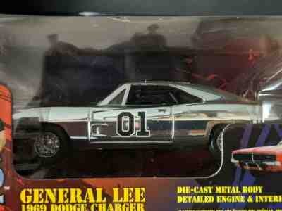 DUKES OF HAZZARD CHROME GENERAL LEE 1:25 RARE DIE CAST CAR MOVIE TOY COLLECTIBLE