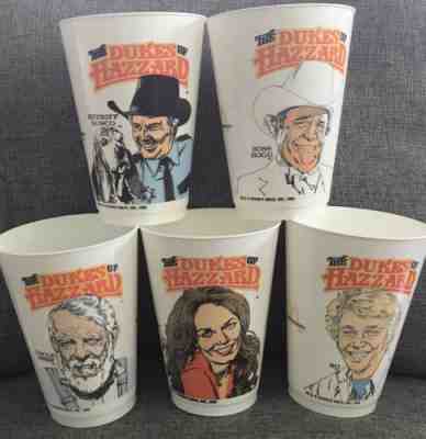 McDonalds DUKES OF HAZZARD Regional cups 1982 Bo Daisy Hogg Jesse Rosco LOT