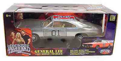 DUKES OF HAZZARD CHROME GENERAL LEE 1:18 RARE DIE CAST CAR MOVIE TOY COLLECTIBLE