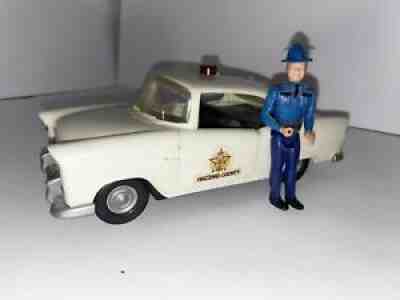 DUKES OF HAZZARD POLICE CHASE CAR 55 CHEVY WITH ROSCO COLTRANE FIGURE 1981 RARE