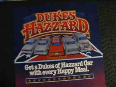 Dukes of Hazzard Happy Meal Translite from McDonald's 1982