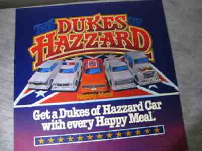 Dukes of Hazzard Happy Meal Translite from McDonald's 1982 USED