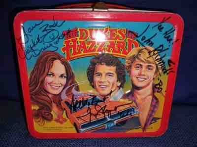Dukes Of Hazzard Lunch Box Signed By John Tom Rick Ben Cathy and Tom Sarmento