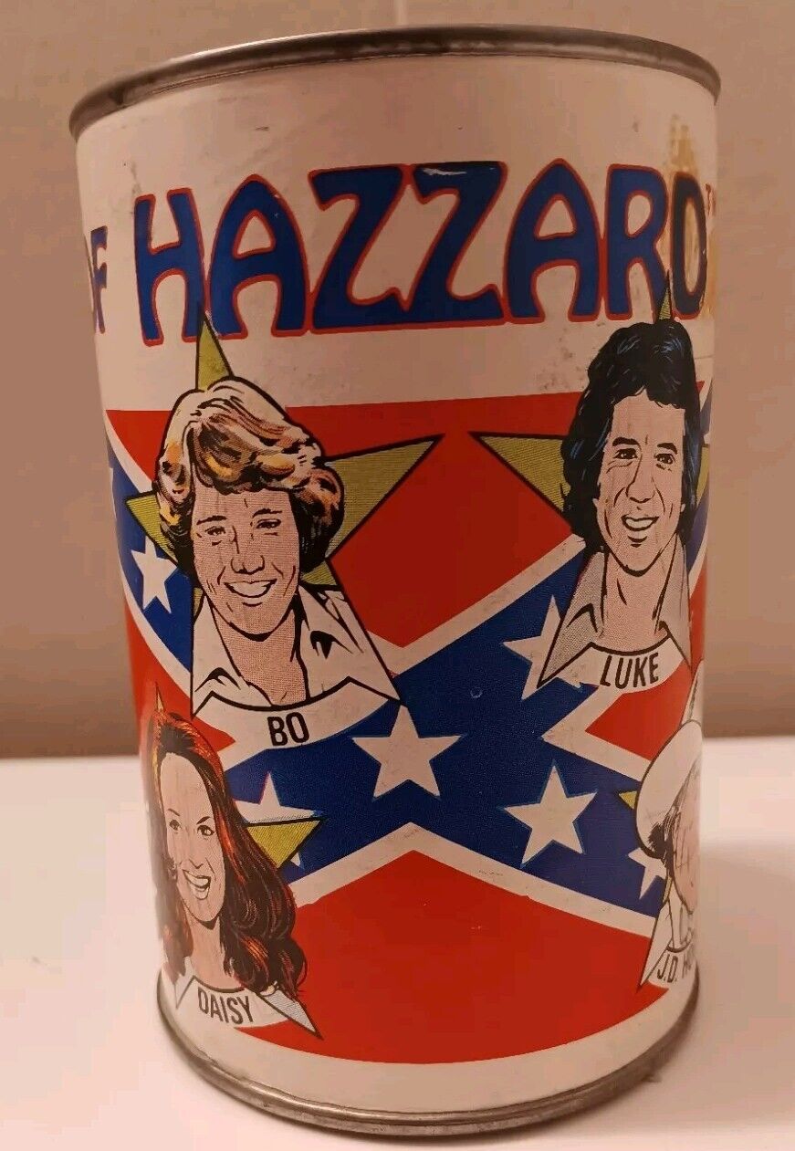 Vintage 1982 The Dukes of Hazzard Metal Can General Lee Bo Luke Daisy Rare WB