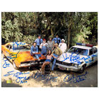 The Dukes of Hazzard Cast Autographed 11×14 General Lee Photo