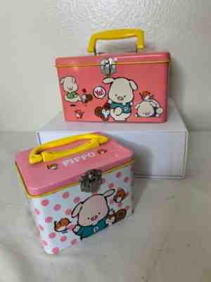 Sanrio Kobutano Pippo Lunch Box Pail Set Lot Of 2 Hello Kitty 90s Vintage Rare