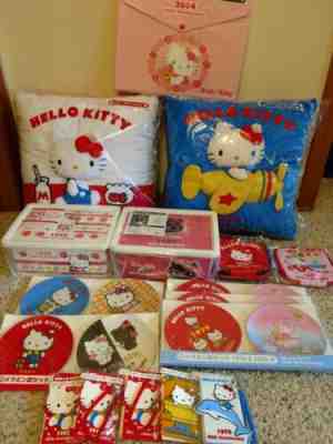 Hello Kitty 45th Anniversary pillows, plates, storage boxes, etc. kuji lot