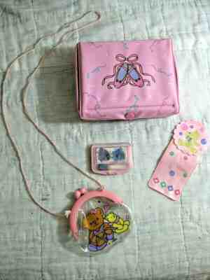 VINTAGE SANRIO 1989 ACCESSORIES LOT BALLET MAKEUP BOX BEAR PURSE HELLO KITTY SET