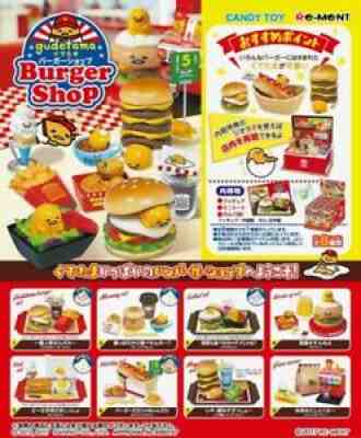 Gudetama RE-MENT Gudetama Burger shop Miniature Figure All 8 types set a240
