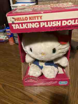 VINTAGE TALKING HELLO KITTY PLUSH DOLL PULL STRING CHILD GUIDANCE