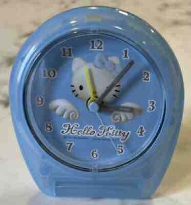 Vintage Hello Kitty Sanrio 1999 Angel Rare Mini Clock HTF Blue No Battery