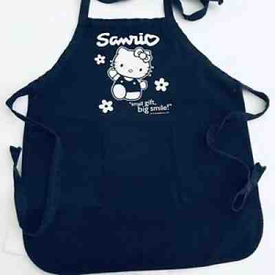 Vintage Sanrio Store Hello Kitty Employee Retail Apron Dark Blue 2000 Used Rare!