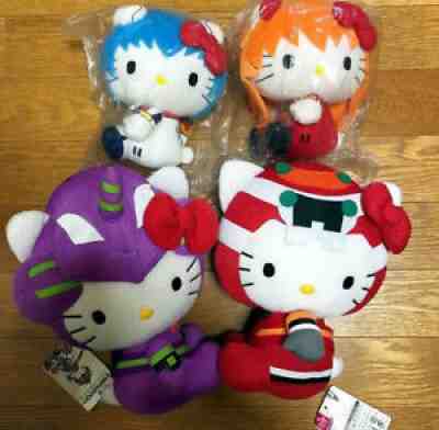 Sanrio Hello Kitty Ã? Evangelion Plush Stuffed Toy Doll Set of 4 Unit-01 Rei JP