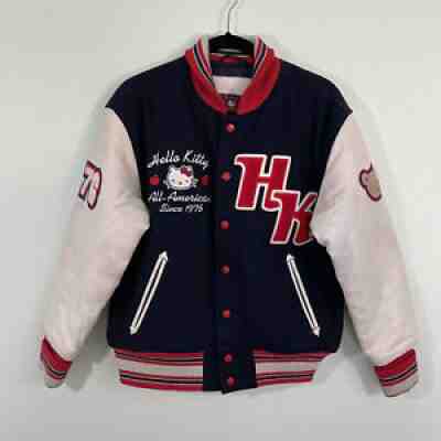 Vintage Sanrio Hello Kitty Women's Navy All American Letterman Jacket Size M
