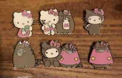 LOUNGEFLY SANRIO HELLO KITTY ð??? PUSHEEN PIN HELLO KITTY & PUSHEEN COMPLETE SET 6