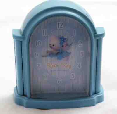 Vintage Hello Kitty Sanrio 2001 Angel Rare Mini Clock Light Baby Blue