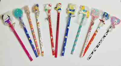 Lot of 11 80's 90's NEW Sanrio Pencils &Toppers Hello Kitty Pekkle Pippo + More!