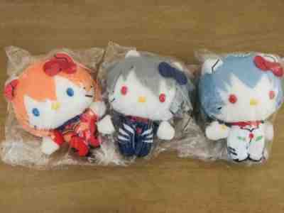 HELLO KITTY x EVANGELION - Rei Asuka Kaworu Mini Plush Doll LOT - Sanrio JAPAN