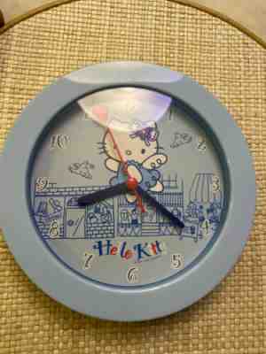 Sanrio Hello Kitty Angel Wing Wall Clock 2002 Powder Blue
