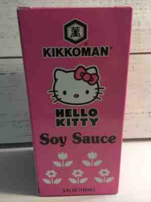 Kikkoman Hello Kitty Refillable Soy Sauce Limited Edition 5 Oz NEW Glass Bottle