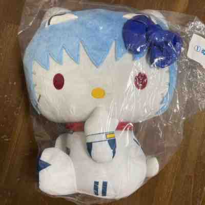 Sanrio Hello Kitty Evangelion Rei Ayanami Plush Stuffed Doll Ichiban Kuji Japan