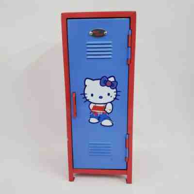 Hello Kitty Sanrio 2002 Mini Metal Locker Pink & Blue Storage SIL 3429