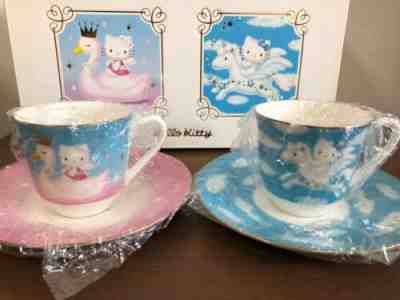 Hello Kitty 25th Anniversary Cup & Saucer 2 Pieces Set 1999 Sanrio Japan New