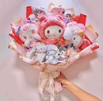 SANRIO PLUSH LARGE BOUQUET MY MELODY KUROMI CINNAMOROLL Valentine ??s Day