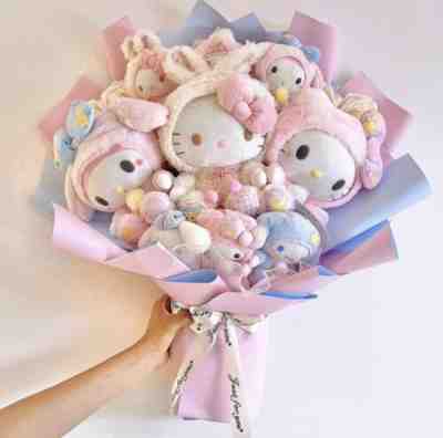 SANRIO PLUSH LARGE BOUQUET MY MELODY HELLO KITTY CINNAMOROLL Valentine ??s Love