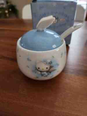 2000 Vintage Sanrio Hello Kitty Blue Angel Sugar Bowl Rare New in Box