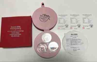 MINT Sanrio 50th Commemorative Silver 3 Coin Set Kitty My Melody Kiki Lala/