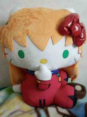 Sanrio Evangelion x Hello Kitty Collaboration Asuka Big Plush Doll Used