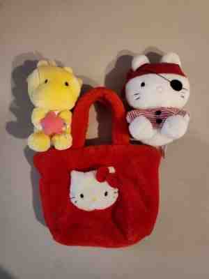 Vintage Sarnrio plush lot Pau Pipo giraffe purse boy pirate bunny hello kitty