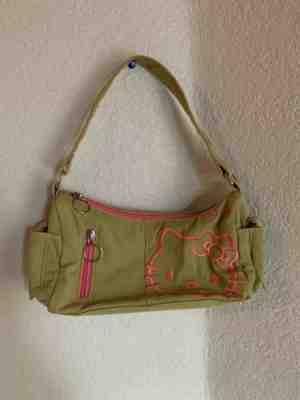 2004 Sanrio Hello Kitty Green Pink Shoulder Bag Purse Vintage Y2K Rare